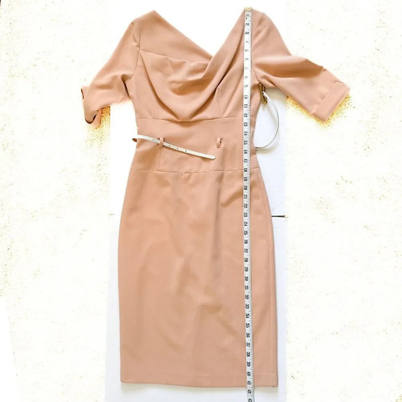 Black Halo Jackie O 3/4 Sleeve Sheath Dress NEW Fresco Size 4 - Picture 16 of 16